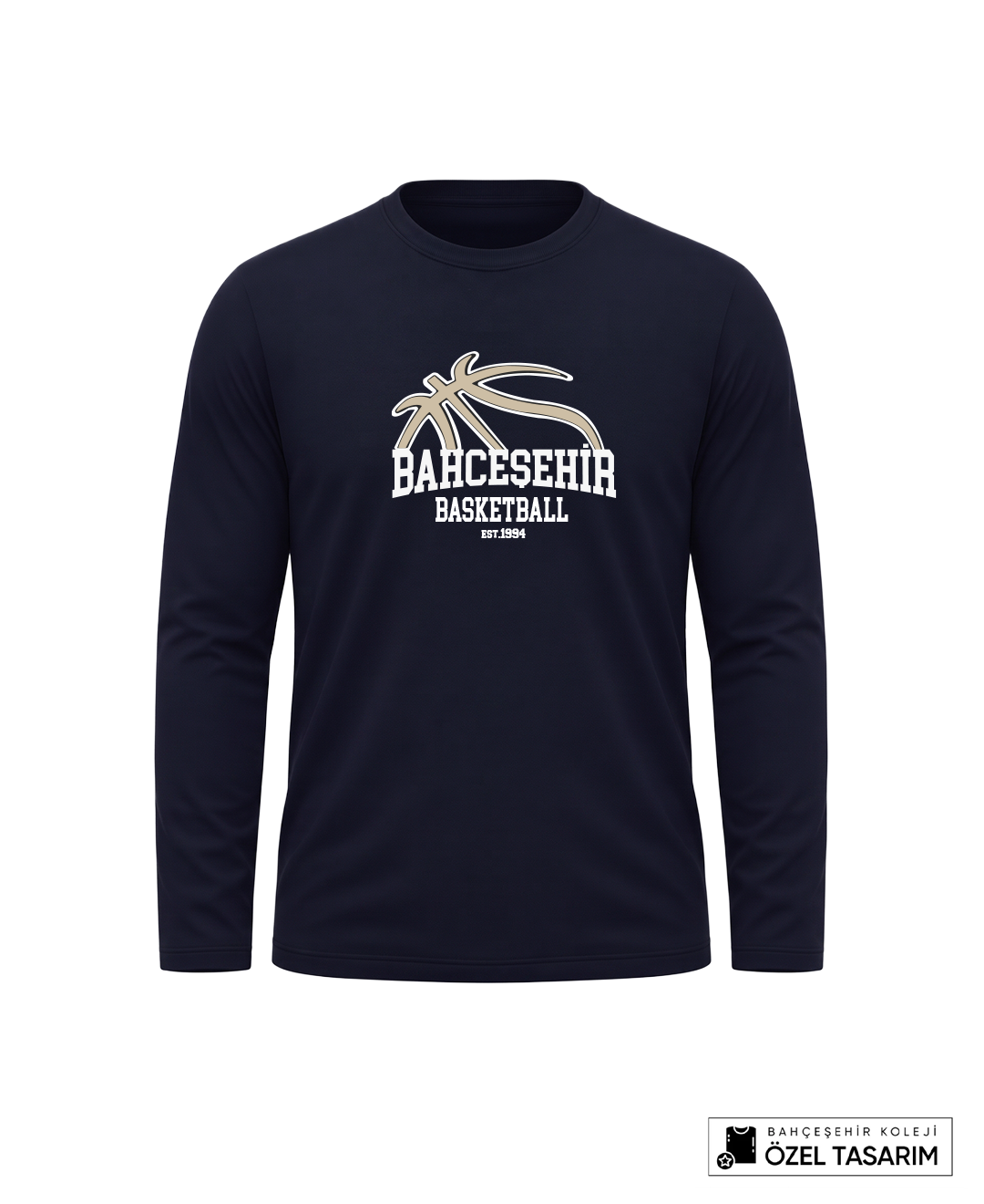 Bahçeşehir Basketball Baskılı Lacoste Kumaş Sweatshirt (Mevsimlik)