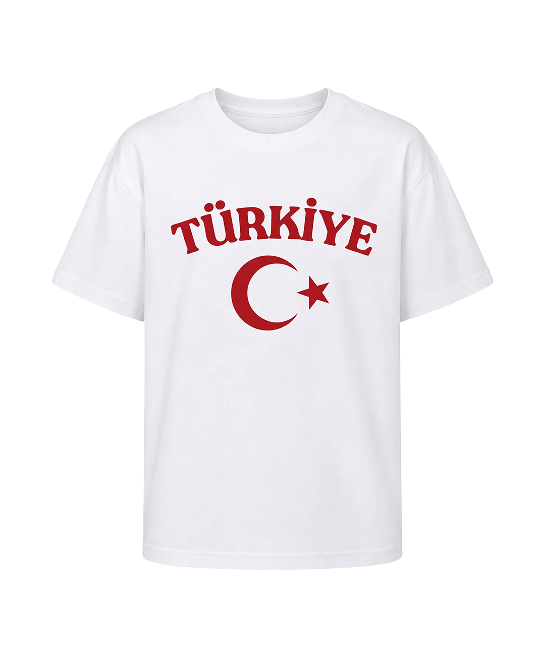 Türkiye Ay Yıldız Baskılı Beyaz Tişört