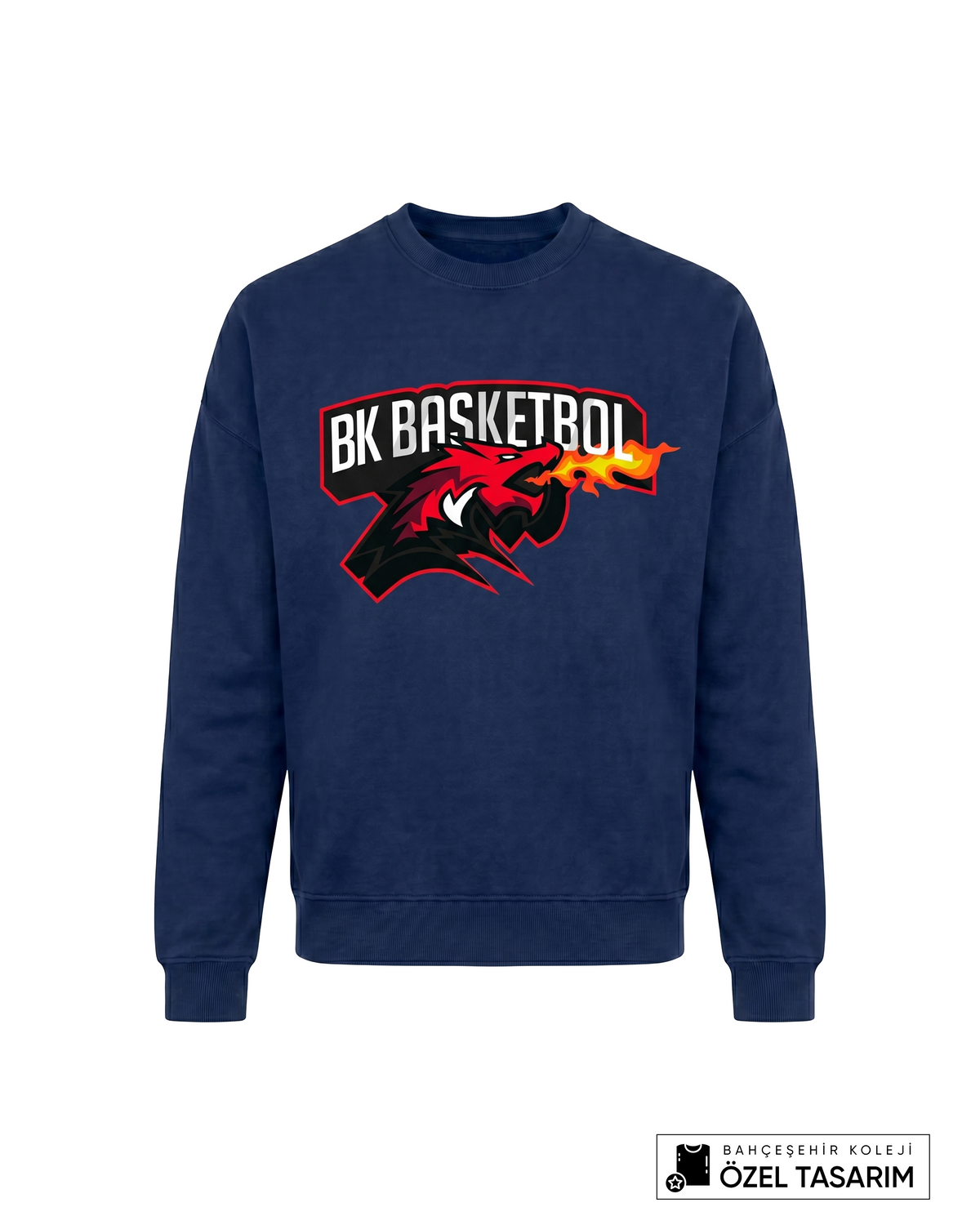 BK Basketball Ejderha Baskılı Sweatshirt (Mevsimlik)