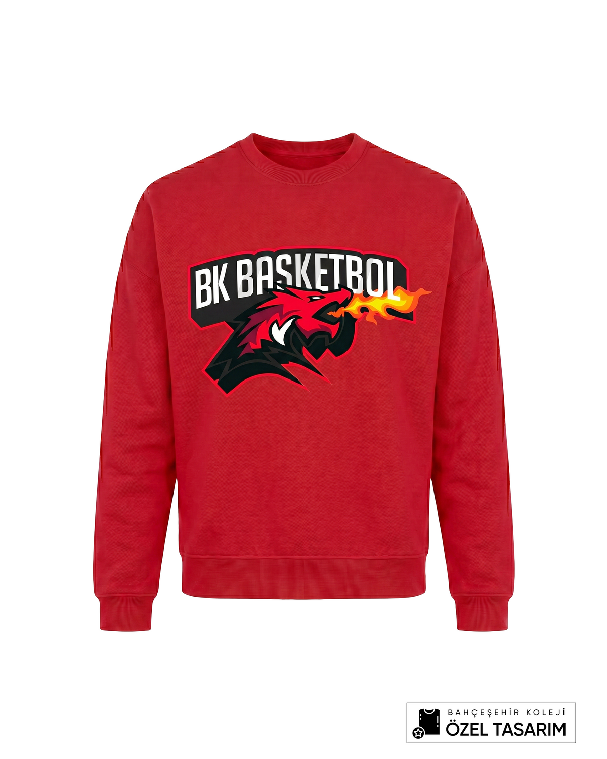 BK Basketball Ejderha Baskılı Sweatshirt (Mevsimlik)