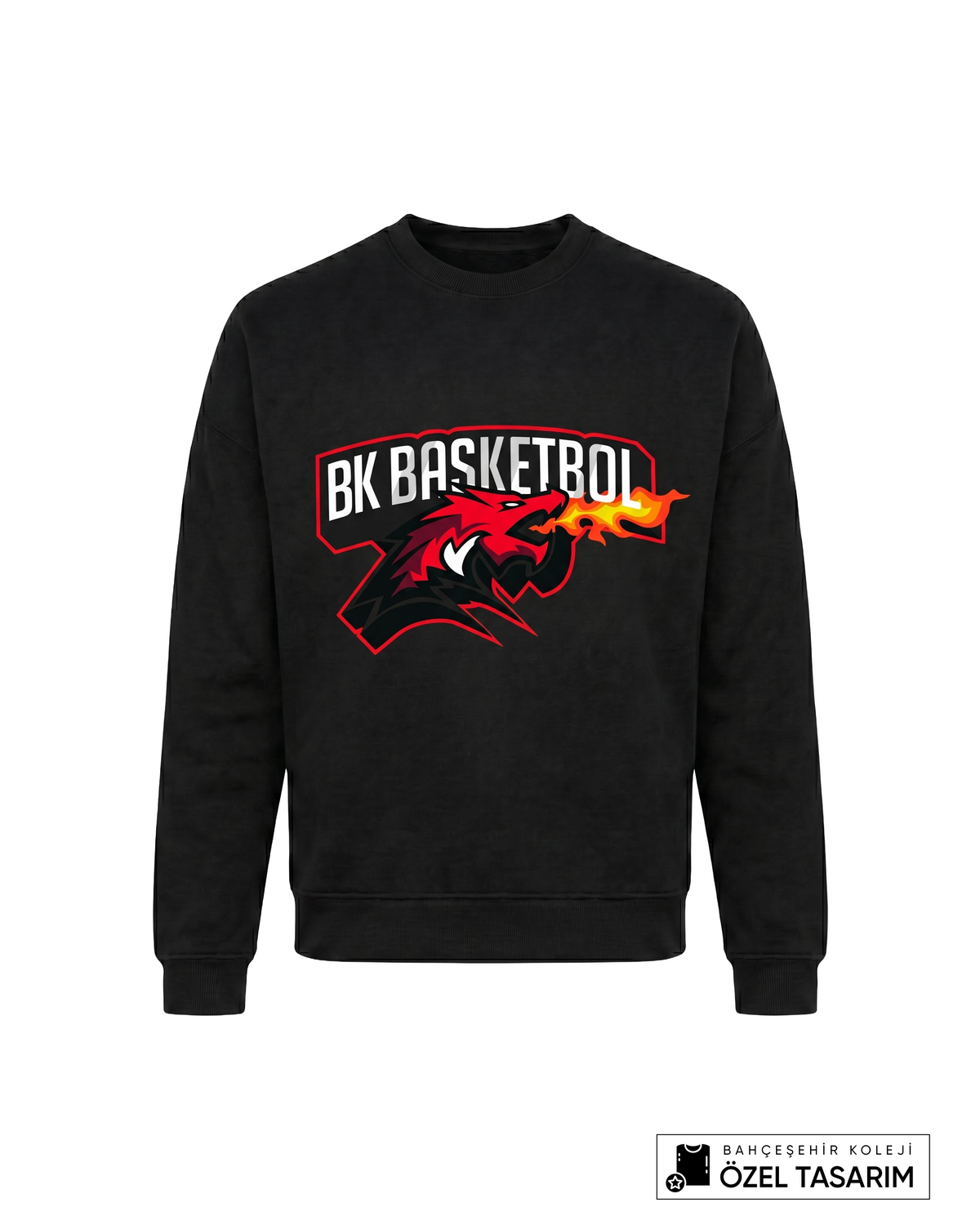 BK Basketball Ejderha Baskılı Sweatshirt (Mevsimlik)