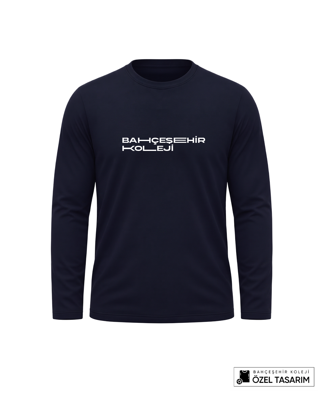 Bahçeşehir Modern Beyaz Yazı Baskılı Lacoste Kumaş Sweatshirt (Mevsimlik)