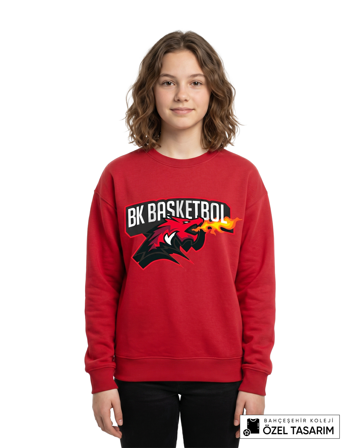 BK Basketball Ejderha Baskılı Sweatshirt (Mevsimlik)
