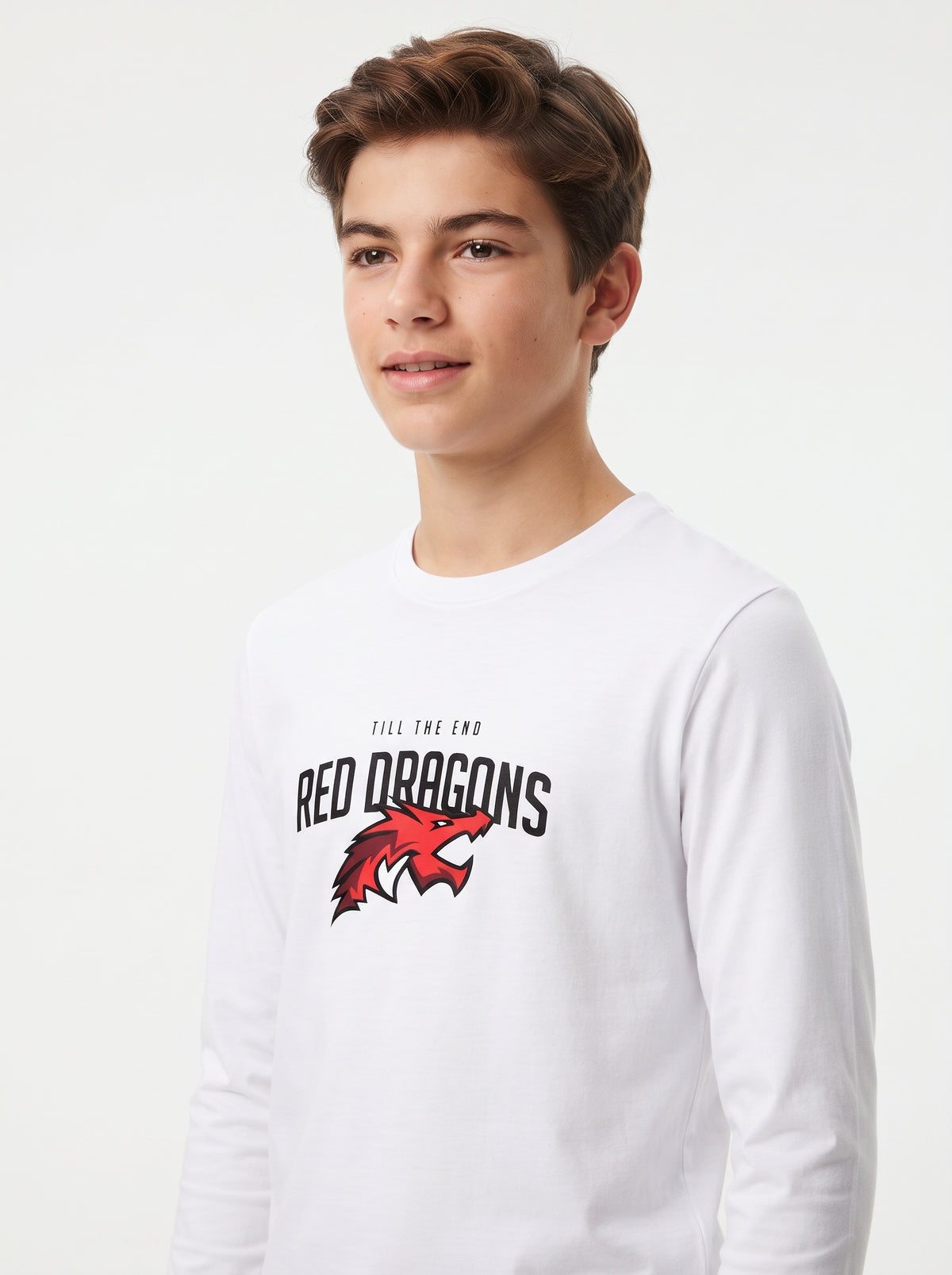 Red Dragons Ejderha Baskılı Lacoste Kumaş Sweatshirt (Mevsimlik)