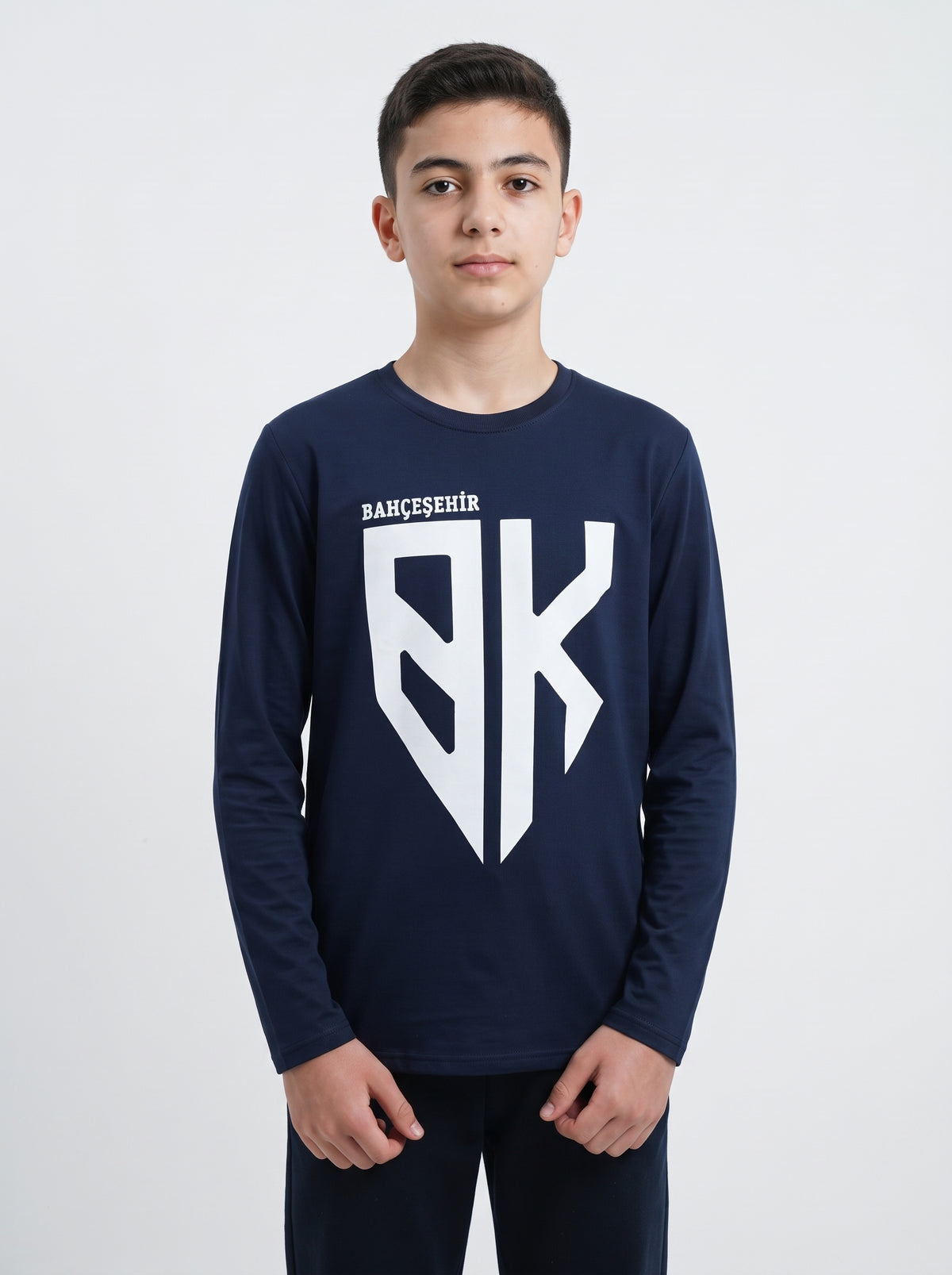 Bahçeşehir BK Logo Baskılı Lacoste Kumaş Sweatshirt (Mevsimlik)