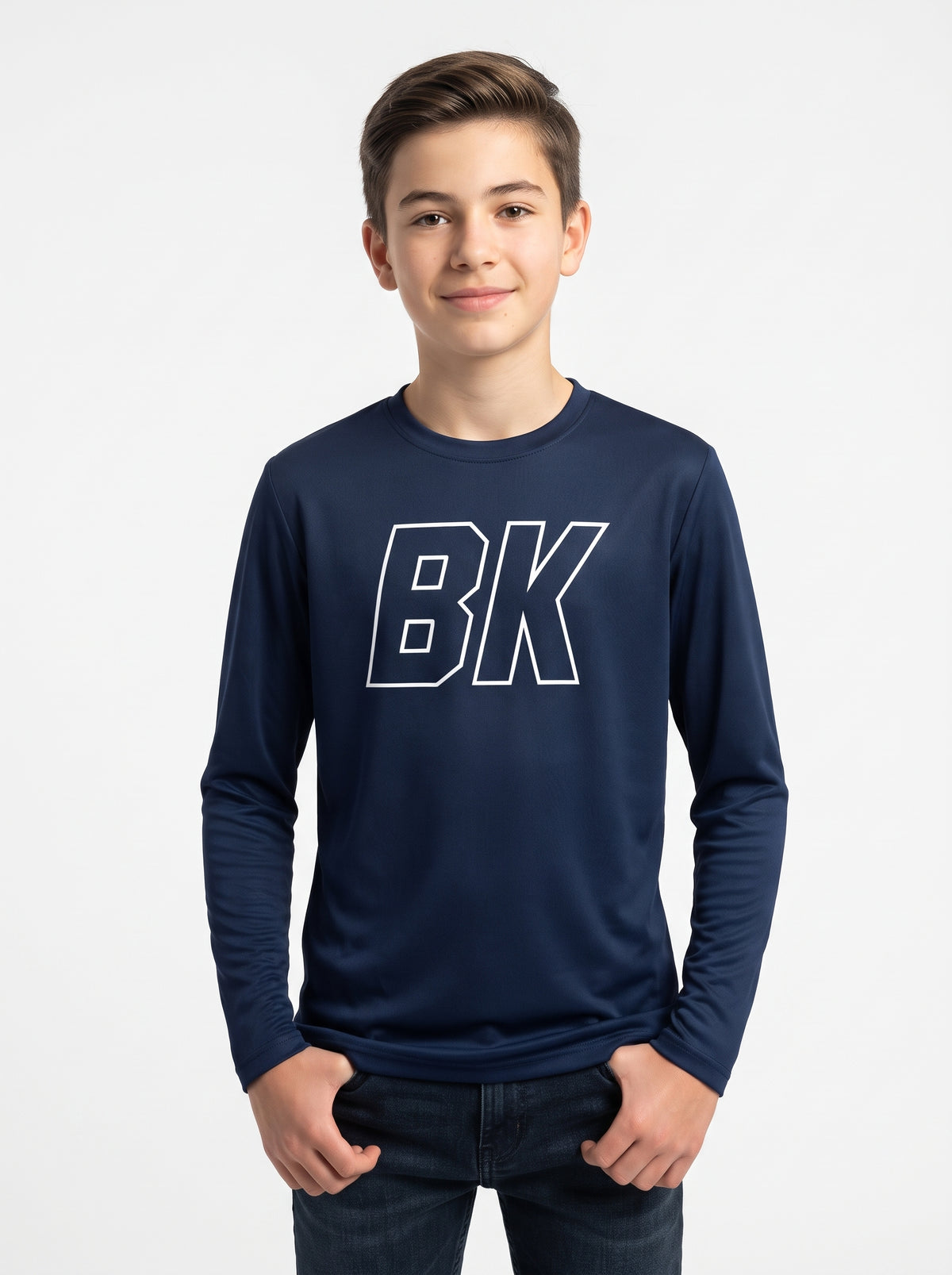 BK Beyaz Logolu Lacoste Kumaş Sweatshirt (Mevsimlik)