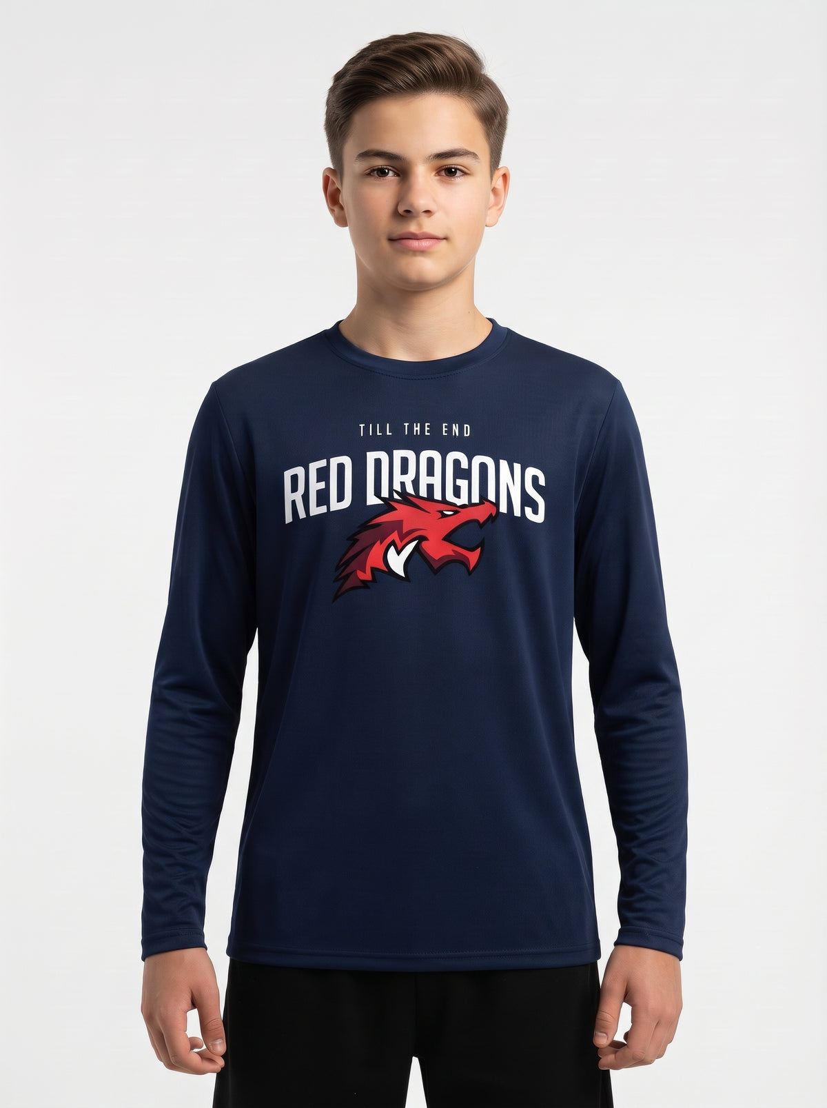 Red Dragons Ejderha Baskılı Lacoste Kumaş Sweatshirt (Mevsimlik)