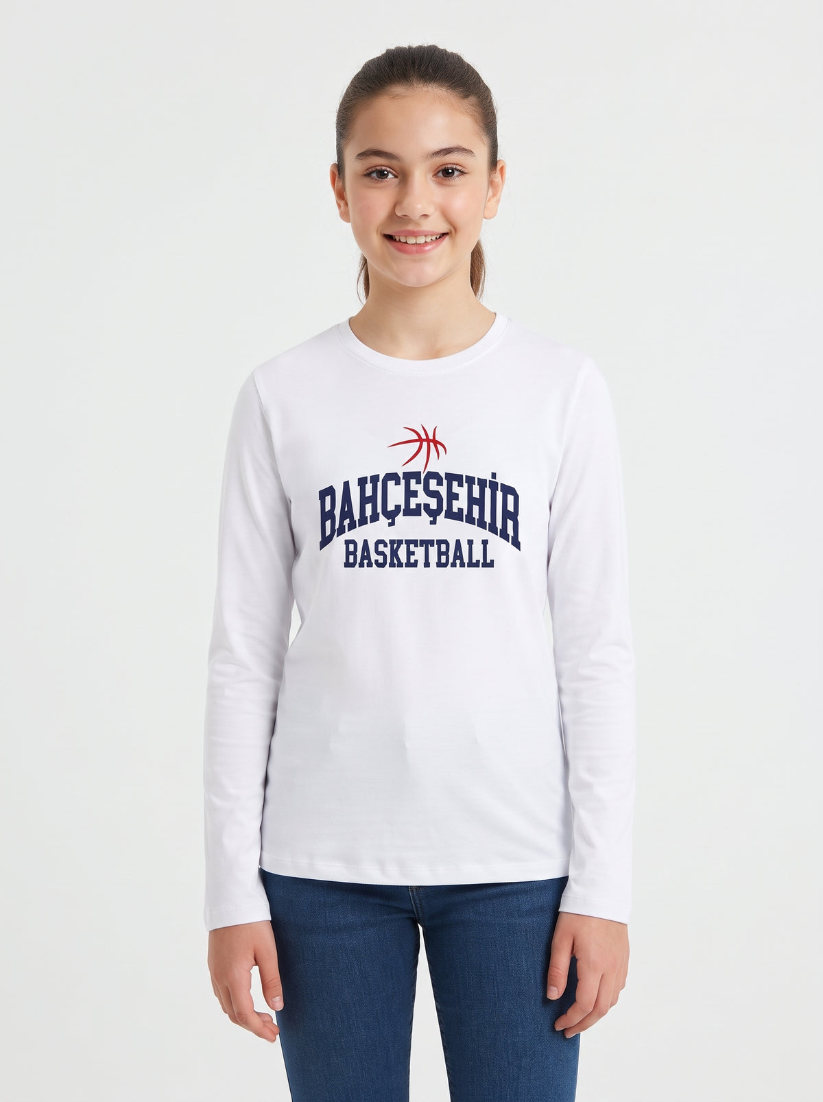 Bahçeşehir Basketball Baskılı Lacoste Kumaş Sweatshirt (Mevsimlik)