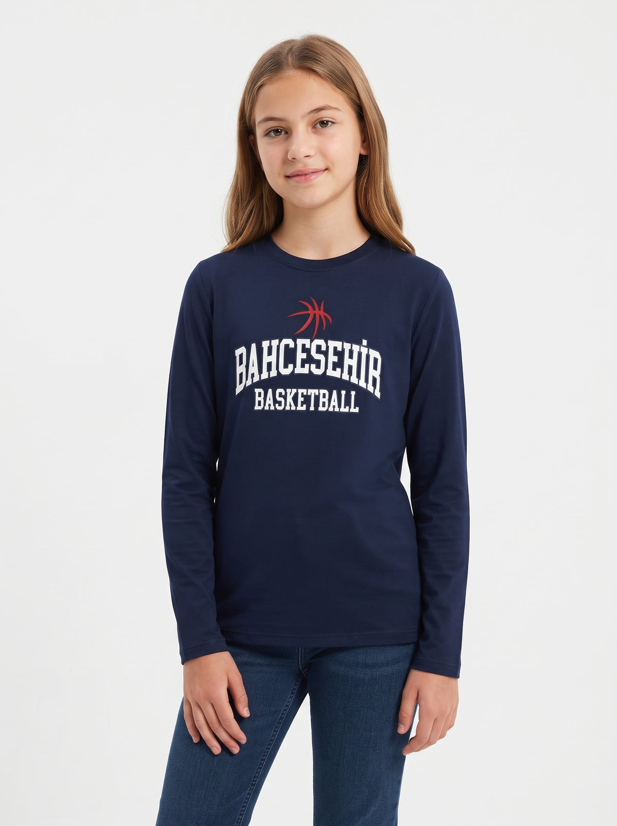 Bahçeşehir Basketball Baskılı Lacoste Kumaş Sweatshirt (Mevsimlik)