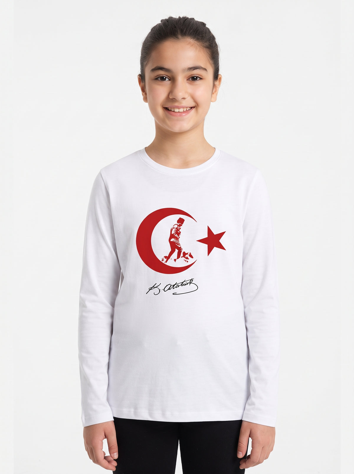 Atatürk & Türk Bayrağı Baskılı Sweatshirt (Mevsimlik)