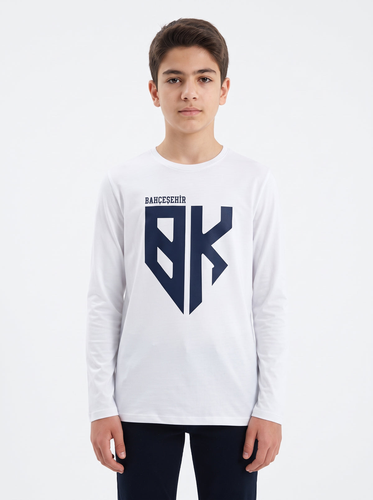 Bahçeşehir BK Logo Baskılı Lacoste Kumaş Sweatshirt (Mevsimlik)