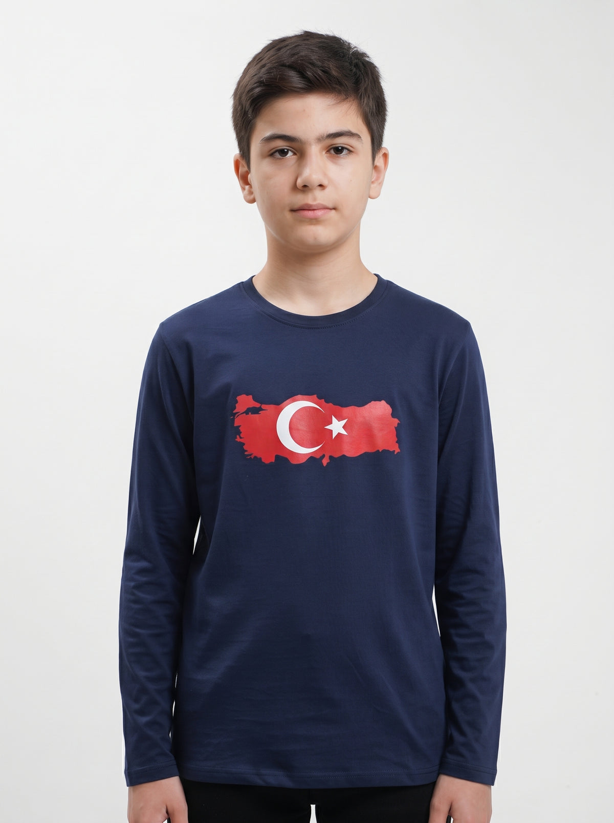 Türk Bayrağı Baskılı Lacoste Kumaş Sweatshirt (Mevsimlik)