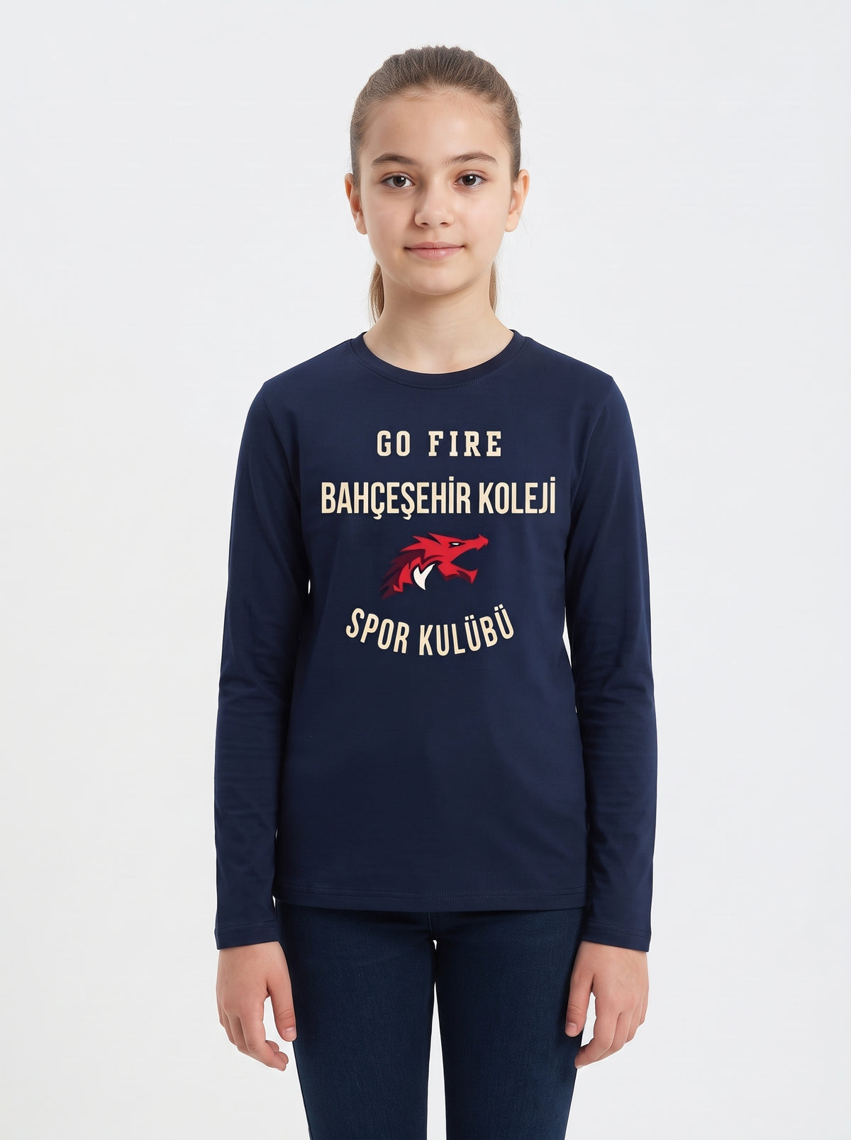Bahçeşehir Go Fire Baskılı Lacoste Kumaş Sweatshirt (Mevsimlik)