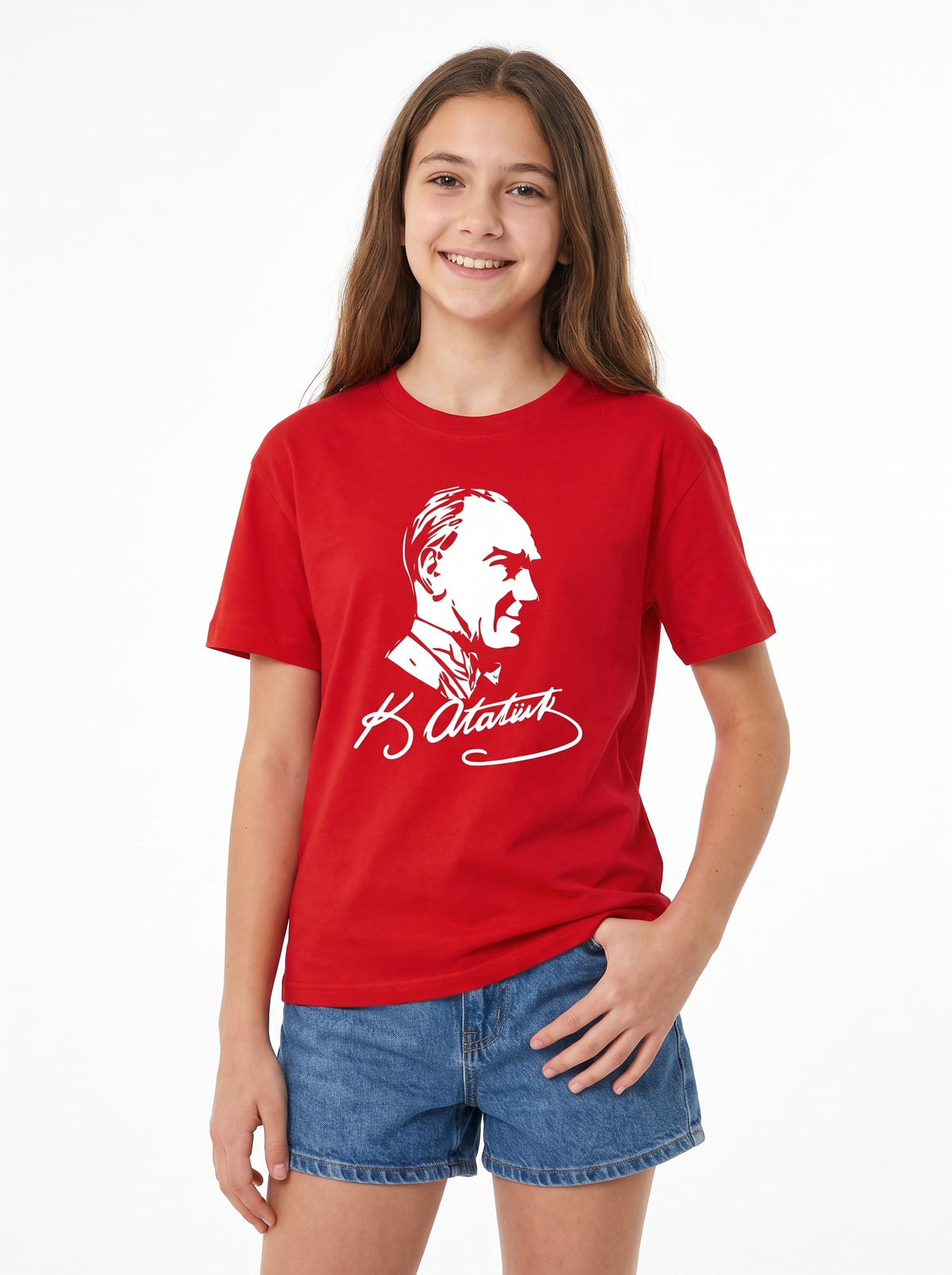 Atatürk Portre ve İmza Baskılı Tişört