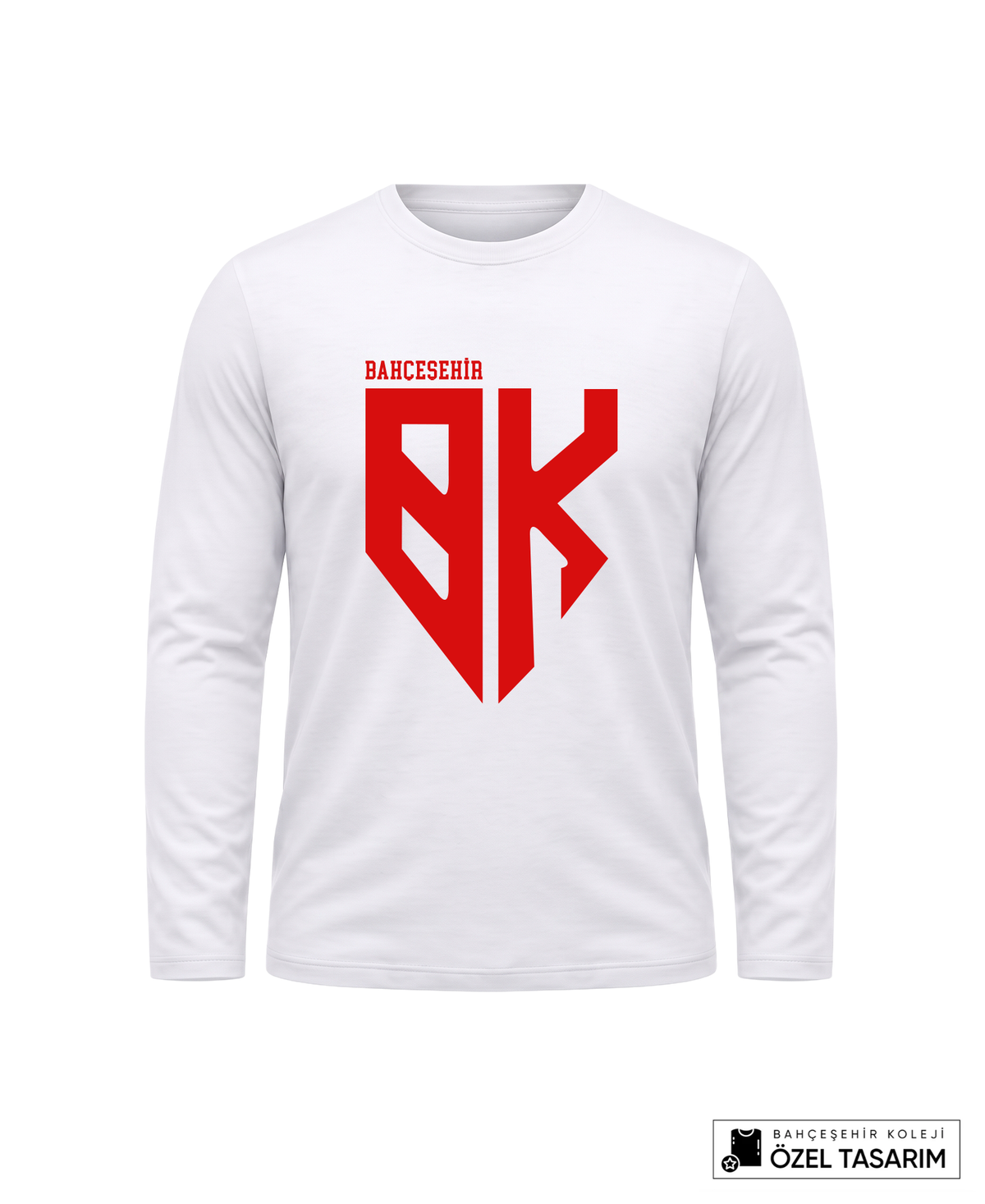 Bahçeşehir BK Kırmızı Logo Baskılı Lacoste Kumaş Sweatshirt (Mevsimlik)