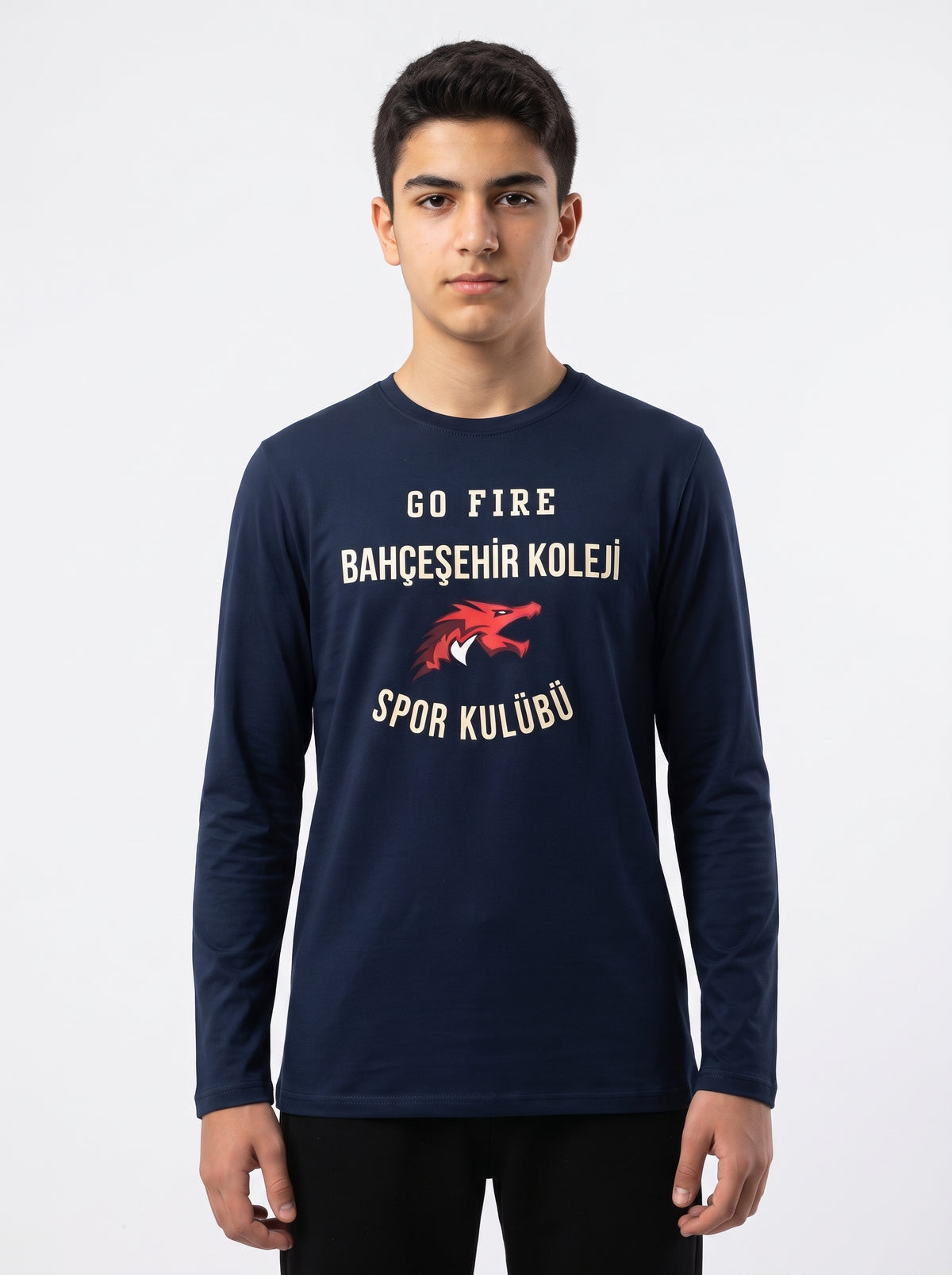 Bahçeşehir Go Fire Baskılı Lacoste Kumaş Sweatshirt (Mevsimlik)