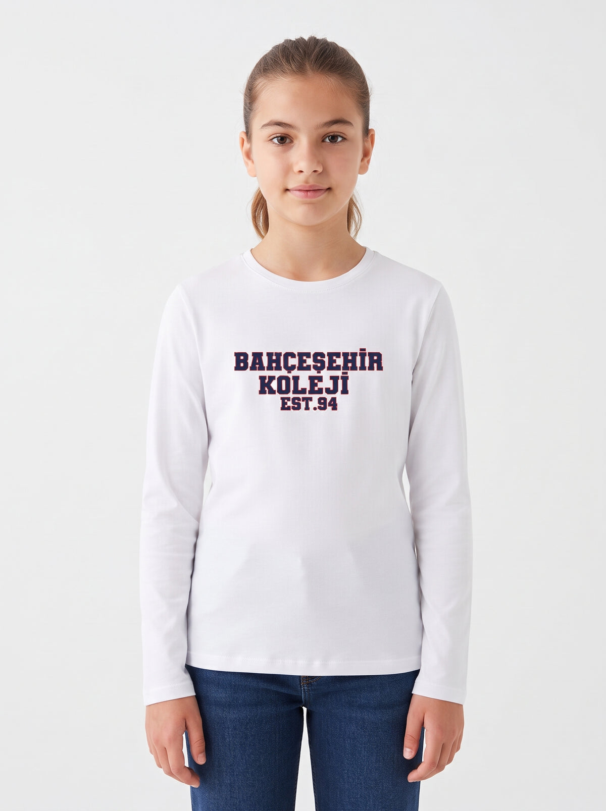 Bahçeşehir Koleji Yazı Baskılı Lacoste Kumaş Sweatshirt (Mevsimlik)